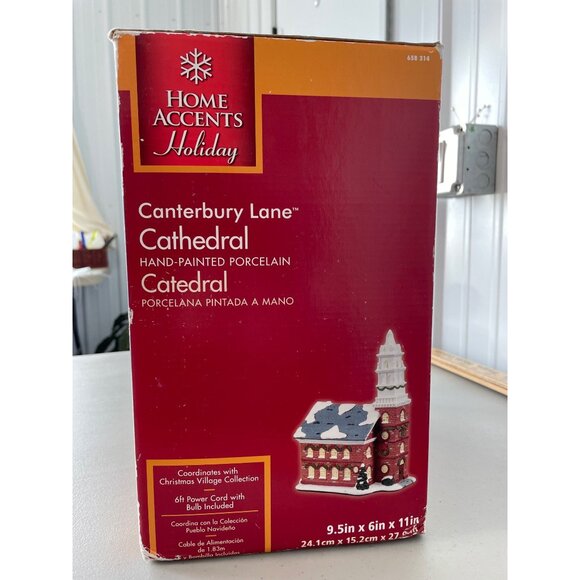 Home Accents Holiday Canterbury Lane Cathedral Hand Painted Porcelain 9.5x6x11" - Picture 5 of 7